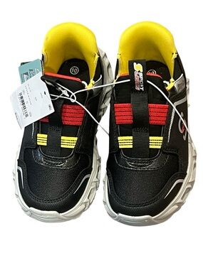 NWT Skechers Sport Kaleb Black Red Yellow Light-Up Athletic Sneakers Slip-on